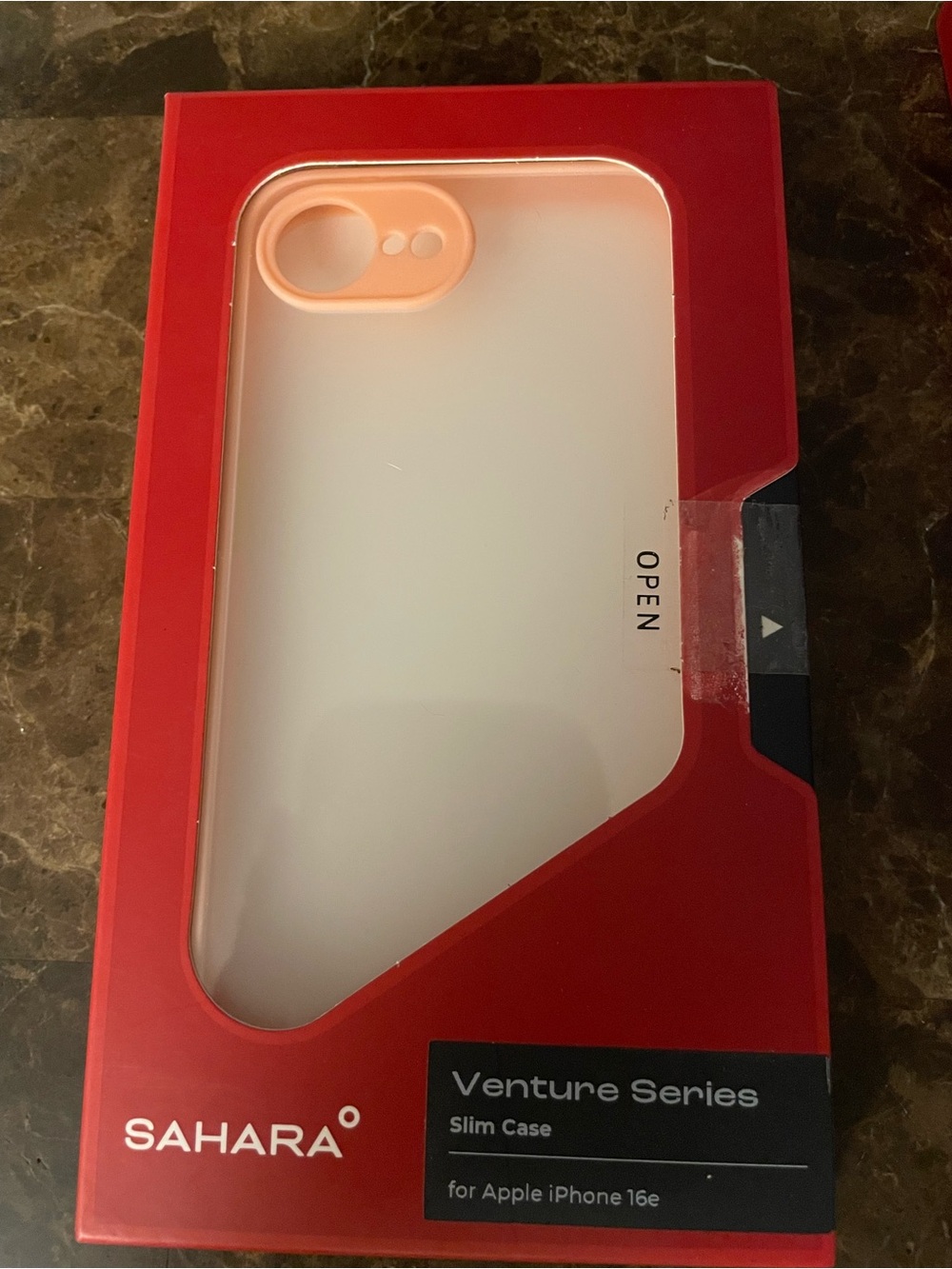 Venture Series Slim Case for Apple iPhone 16e — White with Peach Trim
